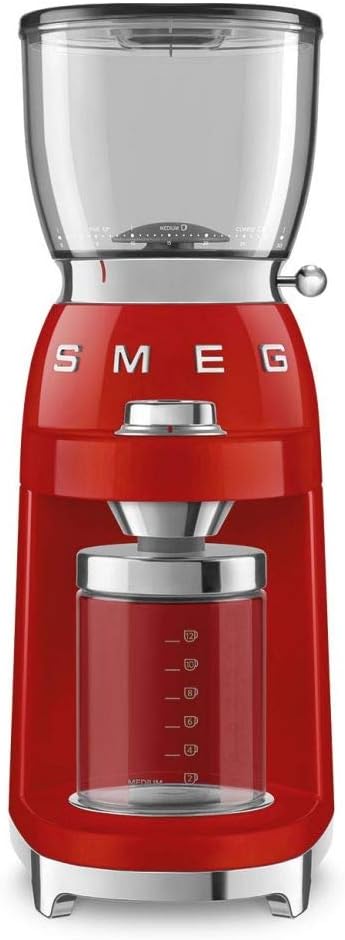 Smeg 50's Retro Style Aesthetic Coffee Grinder CGF01 Red Large