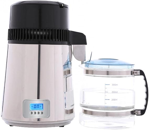 Water Distiller, Pure Water Distiller, Distilled Water Filter, Water Purifier Pot, 304 Steel Filler, Glass Container, Temperature Display, Liquor Kikan Aromatic Plants, Essential Oils, Pure
