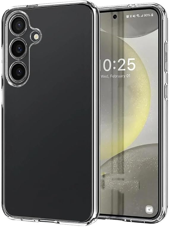 Coverzone Samsung Galaxy S24 İle Uyumlu Kılıf Transparan Şeffaf GlassElegance TPU Tam Koruma Arka Kapak Şeffaf Renk
