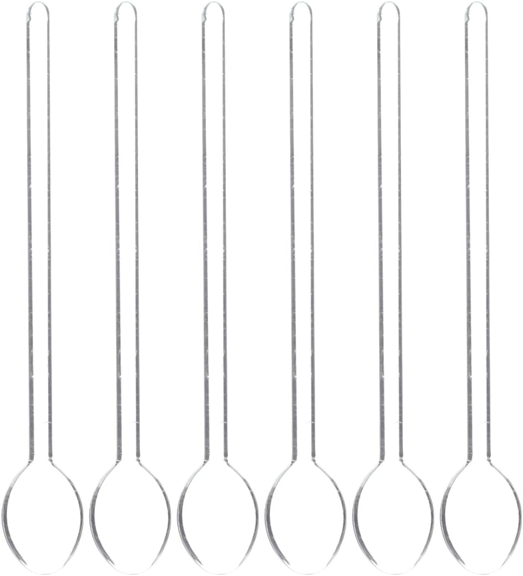 Housoutil Glass Spoon Stirring Glass Spoon: Latte Macchiato Spoon Set Individually Packed Mixing Spoon for Coffee Tea Sugar Bar Party Stirring Better Suitable