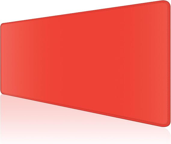 Dapesuom Large Gaming Mouse Pad, Extended Mouse Mat with Stitched Edges, Full Size Keyboard Pad with Non-Slip Base, Big XXL Computer Desk Mats for Gamer, Laptop, Office, 35.5 x 15.7in, Red
