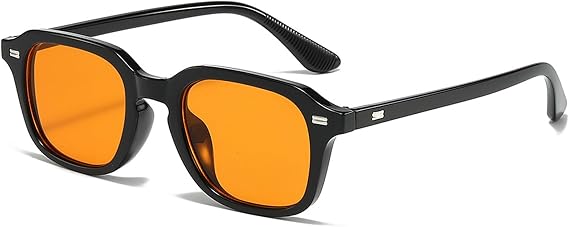 Retro Square Sunglasses Womens Mens Vintage Tinted Lens Rectangular Ladies Sun Glasses with UV Protection