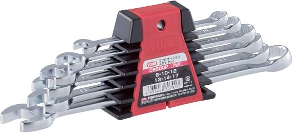 Tone Combination Spanner Set CS600P, Red, Contents 6 pieces