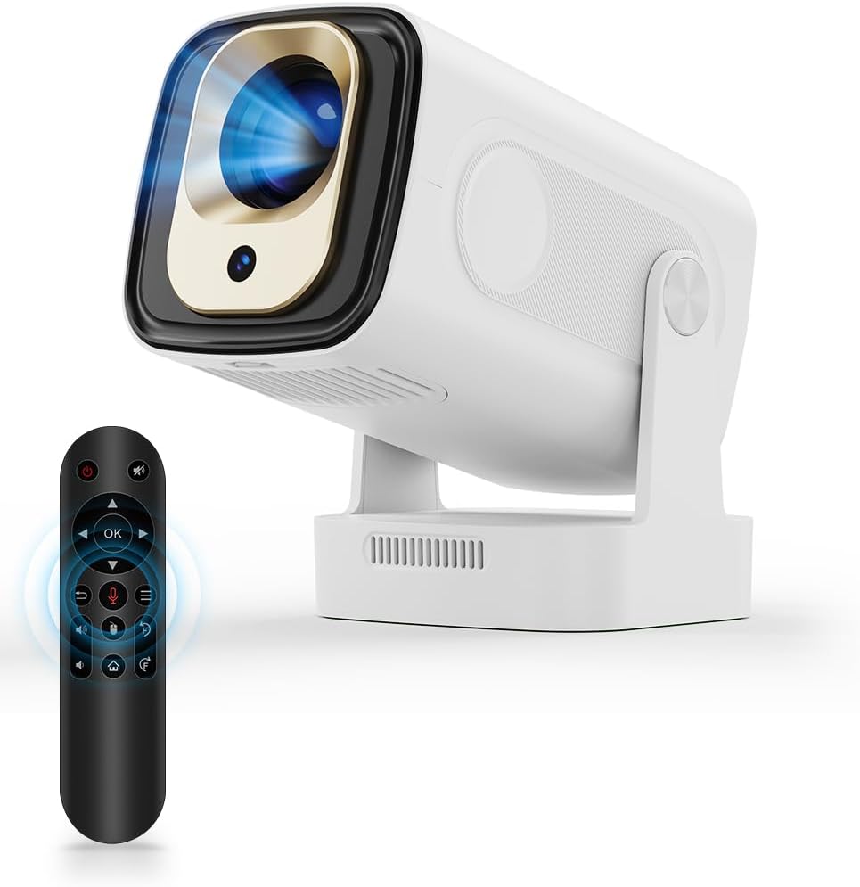 Magcubic HY310 Proyector, Mini Portátil Proyector 4K Supote con WiFi y Bluetooth, Enfoque automático y Rotación de 180°, App Integrada Proyectores de Video doméstico Android projetor, Remoto por Voz