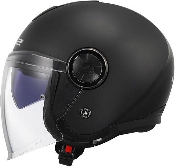 LS2 CLASSY Mat Siyah Kask, ECE 22.06 Güvenlik Sertifikalı Profesyonel Motosiklet Kaskı, Yüksek Performanslı KPA Dış Kabuk, Çizilmez Dahili Güneş Vizörlü, LS2 4X JBL Intercom Uyumlu