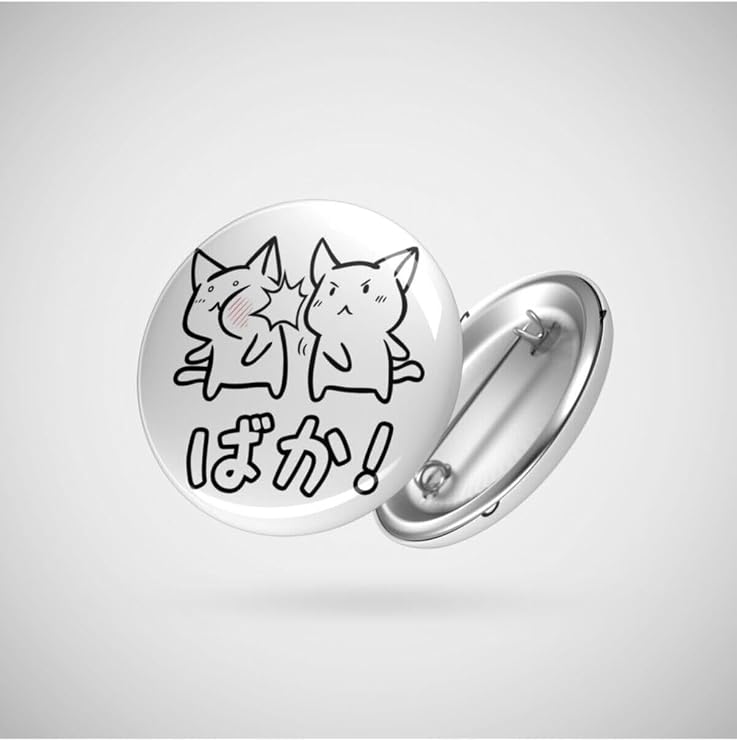 Kawaii Neko Baka Anime Rozet 44Mm