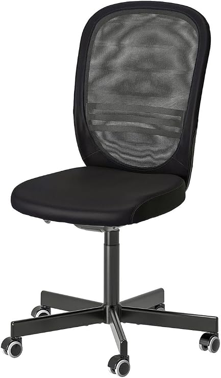 IKEA Çalışma Sandalyesi, Siyah, Kolçaksız, Oyuncu Sandalyesi, Ofis Sandalyesi