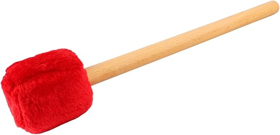 Drum Mallet Soft Felt Head Drumstick with Long Handle for Xylophone Timpani Beater (Red)