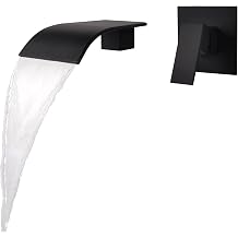 Matte Black Waterfall Faucet Wall Mount,Brass Bathroom Waterfall Tub Faucet,Wall Mounted Bathtub Filler Tap,KHBPB01U
