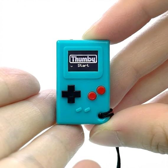 TinyCircuits Thumby World's Smallest Mini Game Console, Keychain, Programmable, Retro Portable Game, Teal