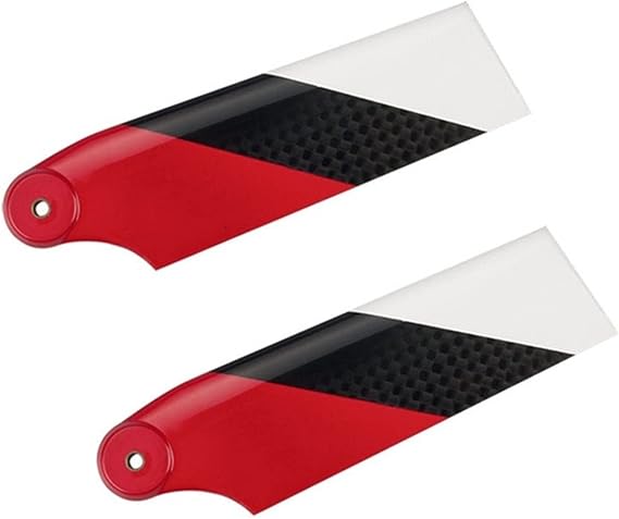 Helicopter Propeller, 62mm Carbon Fiber Tail Rotor Blades for 450 RC Helicopter Accessories - 2 Pairs(Red)