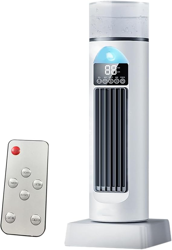 Air Conditioning Fan | Cool Air Fan for Bedroom - 6 Speeds Quiet Oscillating Bladeless Cooler with Remote for Bedroom Living Room Office RV