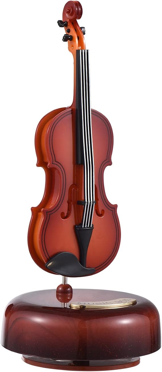 Violin Jukebox Classic Wind-up Jukebox Rotating Jukebox Rotary Base Wire Musical Instrument Miniature Replica Artware Christmas Birthday Gift Valentine's Day Mother's Day Father's Day