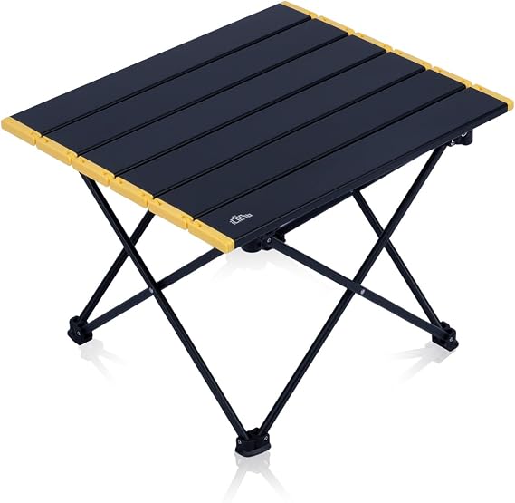 iClimb Ultralight Compact Camping Folding Table with Carry Bag, Two Size (Black - S)