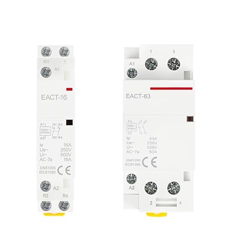 2P AC 110V 220V 50/60Hz 16A 20A 25A 32A 50A 40A 63A Din Rail Household Modular Contactor Switch Controller(EACT-2P-20A,2NC,220V)