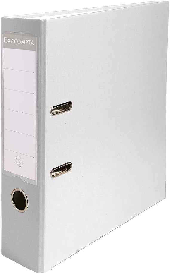 Exacompta - Ref 918402B - PP Lever Arch File - 320 x 290mm in Size, Suitable for Storing A4 Documents, 75mm Spine, Reinforced Finger Pull & Bottom Edge - White