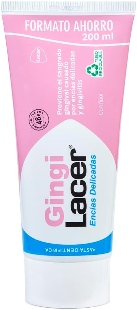 LACER GINGI Toothpaste 200 ml, Prevents and Removes Plaque, Relieves Periodental Disease, Reduces Gingival Bleeding, Ideal for Diabetic Patients