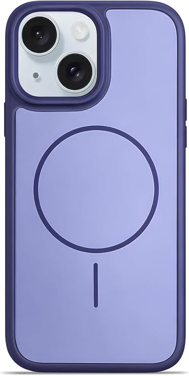Ehr. iPhone 13/14/15 ile Uyumlu MagSafe Wireless Şarj Özellikli Kılıf, Kamera Korumalı, Yumuşak Dokulu Darbe Emici Premium Arka Kapak (Lacivert, iPhone 13/14/15)