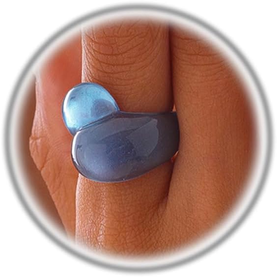 Chunky Resin Twist Stackable Ring for Women,Boho Cute Multicolor Thick Acrylic Statement Ring Trendy Aesthetic Y2k Colorful Knuckle Finger Jewelry