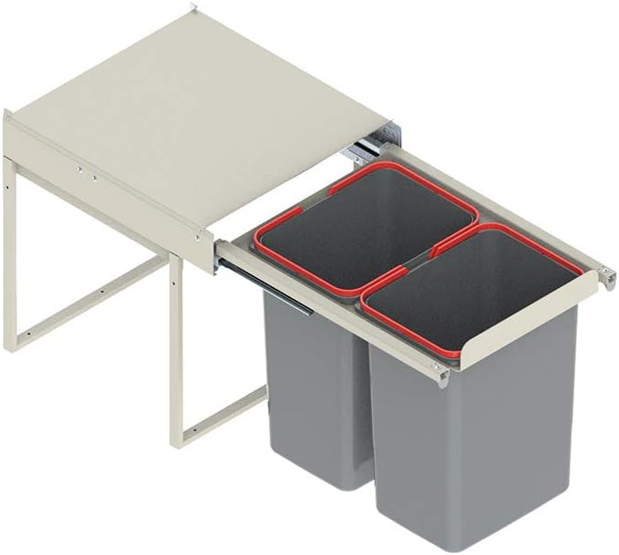 Rejs Recycle Bin Pull Out Kitchen Waste Bin 450mm - 40 Ltr (jc606-2)