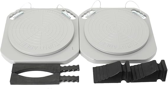 1 Pair Wheel Alignment Tool Turn Plates, 360° Car Turntable Magnesium Alloy Car Truck Front End Wheel Alignment Turn Plate, Transition Blocks & Thrust Pads, for Garage, Auto Repair Shop