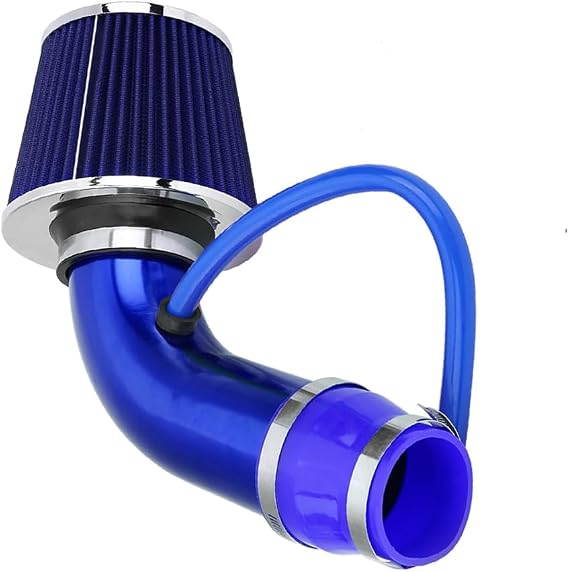 76mm Universal Car Cold Air Intake Filter Induction Kit(Blue）