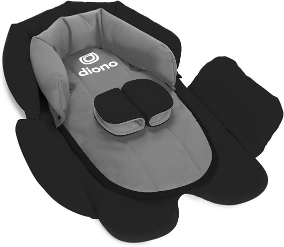 Diono Cuddle Soft 2'si 1 arada Baş Desteği, Bebekler için rahatlatıcı baş ve vücut desteği, Bebek bedenine göre dönüştürür, Black Storm