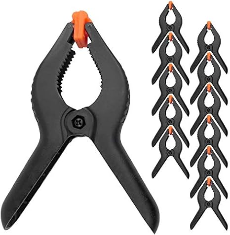 LATERN 10Pcs Plastic Spring Clamps, 6 Inch Extra Strength Work Clips Heavy Duty Plastic Muslin Clamps for Photo Studio Woodwork Artwork