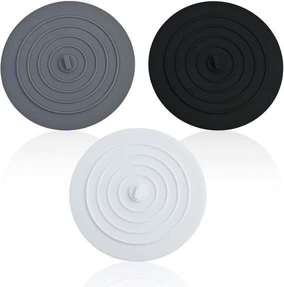 3 Pack Universal Bath Plug & Sink Plug, 6 Inch Large Silicone Drain Stopper