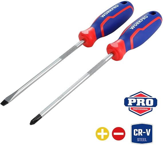 WORKPRO WP200503 2 Parça Profesyonel CR-V Manyetik Tornavida Seti