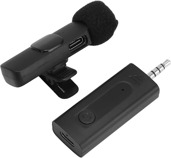 Wireless Labelia 3.5mm Lapel Microphone Intelligent Noise Cancelling Professional Video Recording Lav Microphone for YouTuber Interview Vlog Podcast Live Recording Clip On Microphone