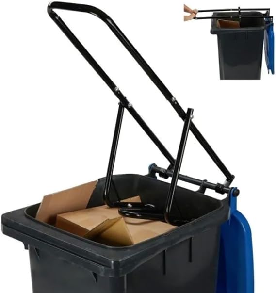 Wheelie Bin Rubbish Compactor Press, Household Trash Recycling Suit, Standard Trash Can Holder Crusher Black