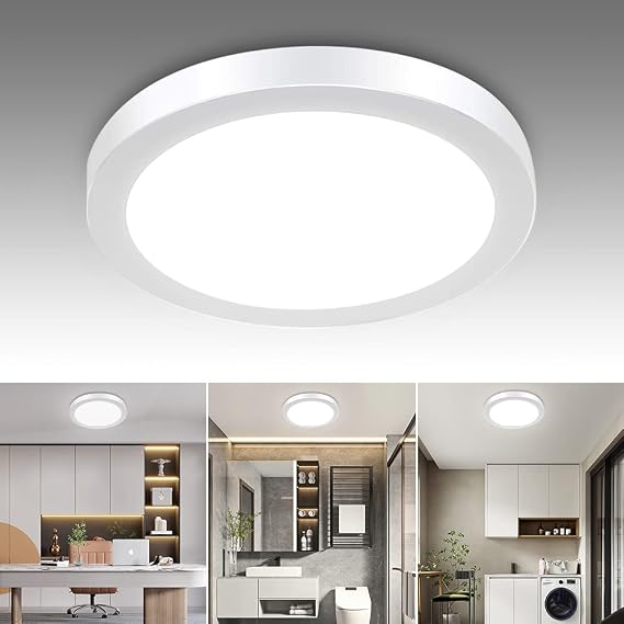 DINGLILIGHTING 6W Surface Mounted Led Ceiling Light Fittings, 6000K Cool White. Led Bathroom Light Ceiling for Kitchen, Hallway, Living Room, Soft Daylight Flush Mounted Ceiling Lights. (AC 110-265V) [Energy Class A]