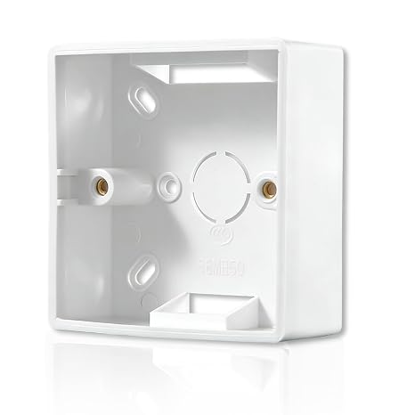 35mm Ethernet Back Box for Faceplates, Surface Mount Back Box for Ethernet Wall Plates, Single Gang 35mm Deep White (86x86x35mm), Compatible with Network Faceplates & Sockets,