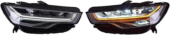 ヘッド ライト ランプ セット 1 ペア LED ヘッドライトアセンブリ DRL ターニングライトフロントヘッドライト に適合する A6 C7 2012 2013 2014 2015 2016 2017 2018 デイライト2016-2018 led