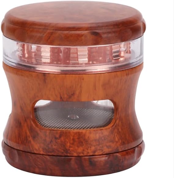 Grinder Tobacco Grinder Spice Grinder Herb Grinder with Pollen Catcher Spice Mill with Mini Spatula Shredder & Crusher #9, Mahogany