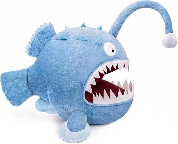 lilizzhoumax Luminous Anglerfish Plush Toy, 28cm/11 Realistic Soft Doll