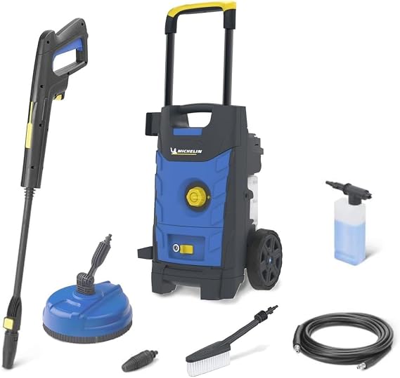 Michelin MPX19ELP 1900 Watt 140 Bar Profesyonel Basınçlı Yıkama Makinesi + Zemin ve Araç Yıkama Fırçası