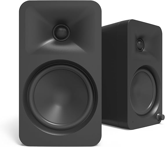 Kanto ORA4 140W Powered Reference Speakers with Bluetooth 5.0 and USB-C Input | 4” Woofers | Bi-Amplified | Reference Quality Sound | Pair | Black