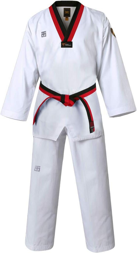 Mooto Men's Taekwondo Mtx S2 Basic Uniform Poom Dobok Tkd Wtf Approvaled 110 (100-110cm) (3.28-3.60ft) White