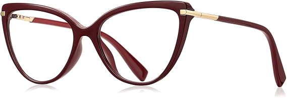 Blue Light Blocking Glasses Women Fashion Eyeglasses Cat Eye Glasses Frame TR90 Eyewear Half Metal
