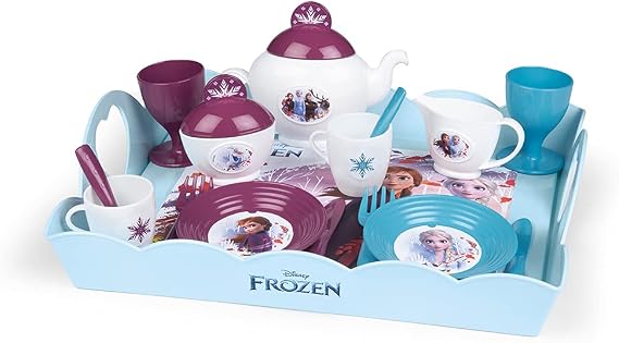 Disney Frozen 2 Kids Tea Party Tray Set | Pretty Tea Time Tray with 17 Accessories including Play Cutlery | Ages 3+