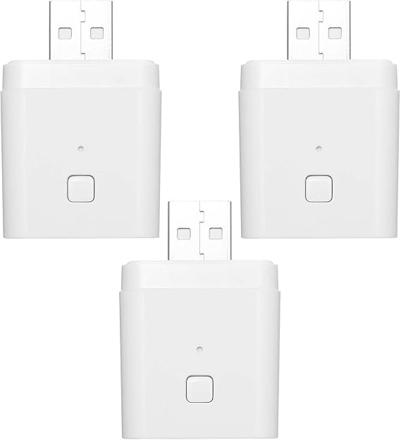 3PCS Tuya Micro 5V Wireless USB Smart Adaptor Flexible and Portable Make USB Devices Smart via Tuya APP Voice Control Compatible with Alexa Google Home