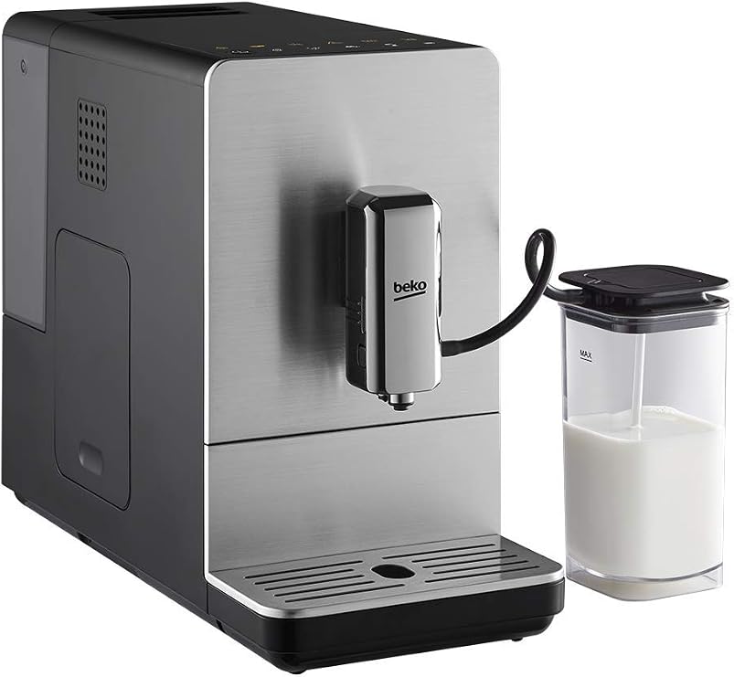BEKO, Automatic espresso machine, 1350 W/15 bar, coffee capacity: 125 g, water 1.4 L, self-cleaning system, 5 grinding levels, automatic shut-off, integrated milk jug and frother, stainless steel