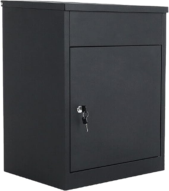 Outdoor Parcel Delivery Drop Box, Wall Mounted Galvanised Steel Lockable Weatherproof Post Boxes, Letter Mailbox Package Drop Box for Secure Multiple Internet Deliveries of Large Delivery Packets
