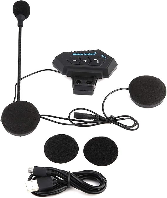 EBTOOLS Helm Bluetooth - Motorcycle Intercom Bluetooth Helmet Headset Bt V4.1, Wireless Helmet Communication Systems Replacement For Motor Motorbike, Motor Helmet Headset.