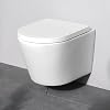 AM.PM Flash AquaSpin Wall Toilet Rimless Hanging Toilet with Toilet Lid with Soft-Close Mechanism Duroplast Toilet Seat Rimless Hanging Toilet Set Compatible with Frame Element & Guest Toilet White 50 cm