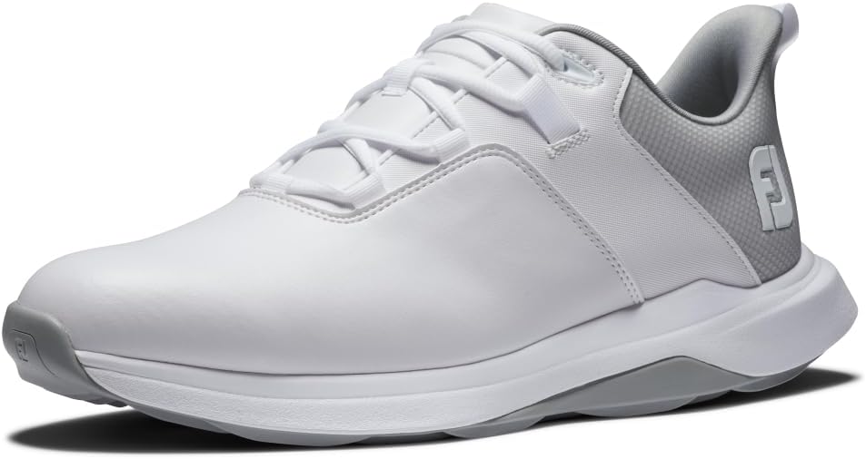 FootJoy Men's Prolite Previous Season Style Golf Shoe, White/Light Grey/Grey, 9.5 Wide