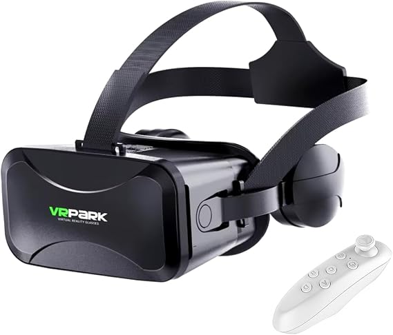 Microcase VRPARK J30 3.5mm Kulaklıklı 3D Sanal Gerçeklik Gözlüğü + VR Kablosuz Bluetooth Kumanda-AL4753