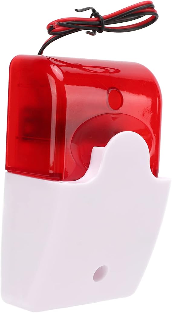 Sirene 12V Emergency Alarm Strobe Light with 110dB Horn & 150BPM Red Flashing – Volume, Impact- for Home Security